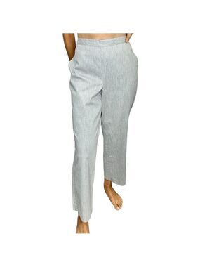 Alfred Dunner high rise straight leg pull on elastic waist grandma pants 12